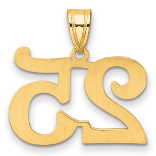 14k Yellow Gold Polished Number 25 Pendant APN25