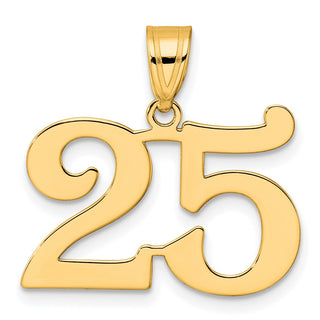 14k Yellow Gold Polished Number 25 Pendant APN25