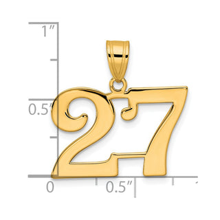 14k Yellow Gold Polished Number 27 Pendant