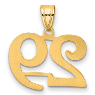 14k Yellow Gold Polished Number 29 Pendant