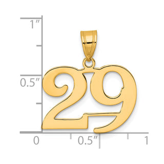 14k Yellow Gold Polished Number 29 Pendant