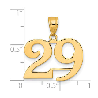 14k Yellow Gold Polished Number 29 Pendant