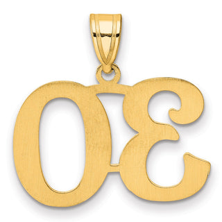 14k Yellow Gold Polished Number 30 Pendant