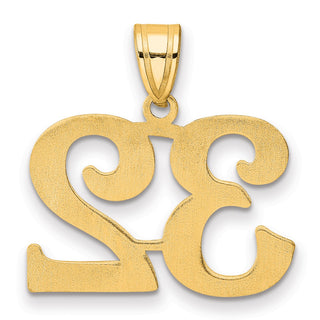 14k Yellow Gold Polished Number 32 Pendant