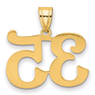 14k Yellow Gold Polished Number 35 Pendant