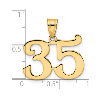 14k Yellow Gold Polished Number 35 Pendant