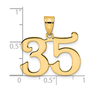 14k Yellow Gold Polished Number 35 Pendant