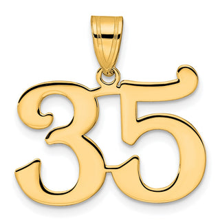 14k Yellow Gold Polished Number 35 Pendant