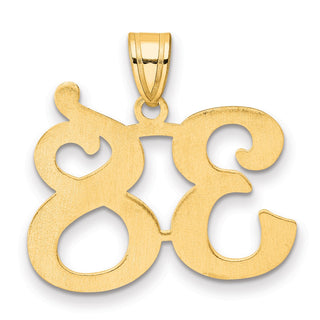 14k Yellow Gold Polished Number 38 Pendant