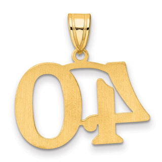 14k Yellow Gold Polished Number 40 Pendant