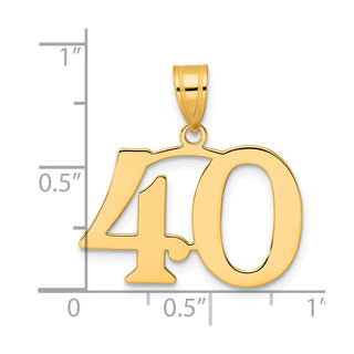 14k Yellow Gold Polished Number 40 Pendant