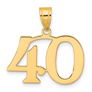 14k Yellow Gold Polished Number 40 Pendant