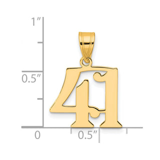 14k Yellow Gold Polished Number 41 Pendant