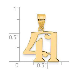 14k Yellow Gold Polished Number 41 Pendant