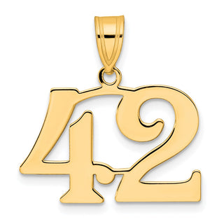14k Yellow Gold Polished Number 42 Pendant