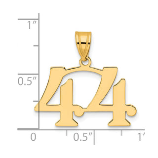 14k Yellow Gold Polished Number 44 Pendant