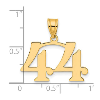 14k Yellow Gold Polished Number 44 Pendant