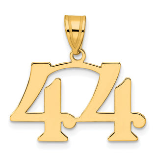 14k Yellow Gold Polished Number 44 Pendant