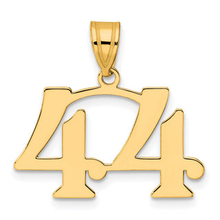 14k Yellow Gold Polished Number 44 Pendant