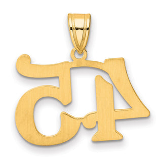 14k Yellow Gold Polished Number 45 Pendant APN45