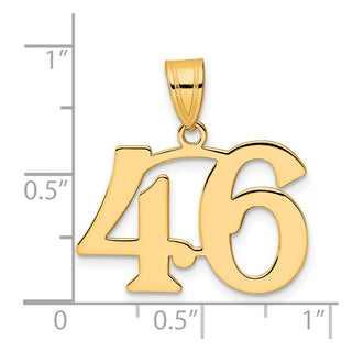 14k Yellow Gold Polished Number 46 Pendant