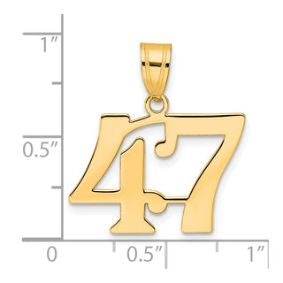 14k Yellow Gold Polished Number 47 Pendant
