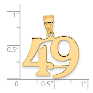 14k Yellow Gold Polished Number 49 Pendant