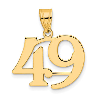 14k Yellow Gold Polished Number 49 Pendant
