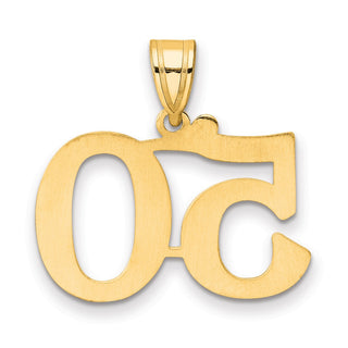 14k Yellow Gold Polished Number 50 Pendant APN50