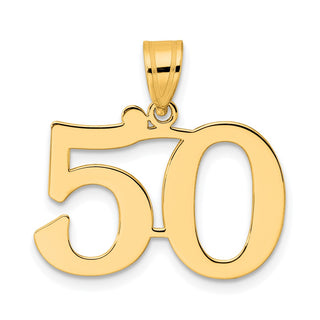 14k Yellow Gold Polished Number 50 Pendant APN50