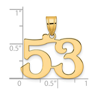 14k Yellow Gold Polished Number 53 Pendant