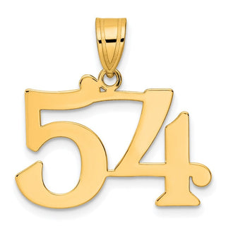 14k Yellow Gold Polished Number 54 Pendant