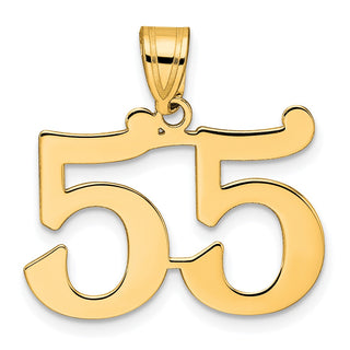 14k Yellow Gold Polished Number 55 Pendant