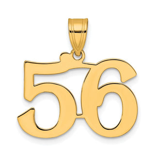 14k Yellow Gold Polished Number 56 Pendant