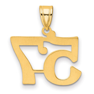 14k Yellow Gold Polished Number 57 Pendant