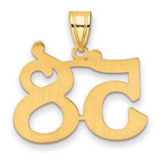14k Yellow Gold Polished Number 58 Pendant