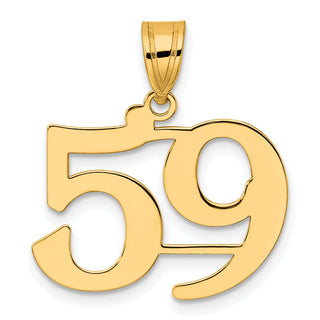 14k Yellow Gold Polished Number 59 Pendant