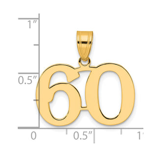 14k Yellow Gold Polished Number 60 Pendant
