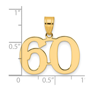 14k Yellow Gold Polished Number 60 Pendant