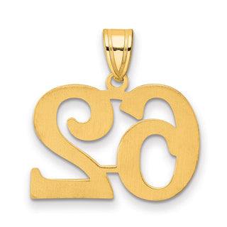 14k Yellow Gold Polished Number 62 Pendant
