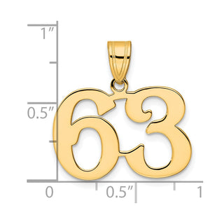 14k Yellow Gold Polished Number 63 Pendant