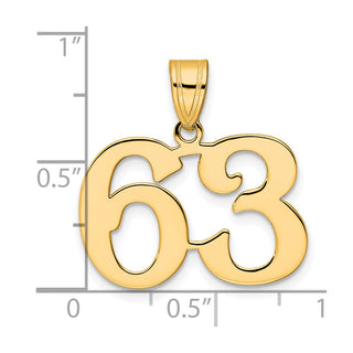 14k Yellow Gold Polished Number 63 Pendant