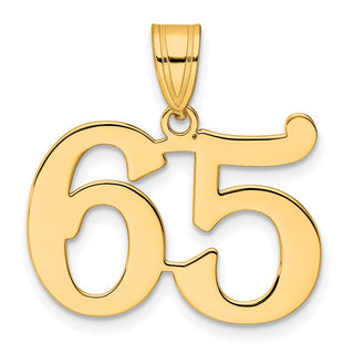 14k Yellow Gold Polished Number 65 Pendant