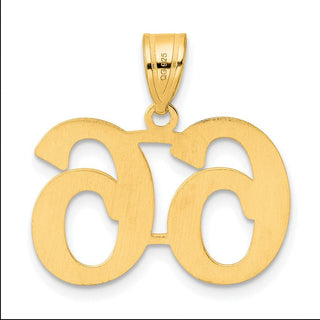14k Yellow Gold Polished Number 66 Pendant