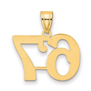 14k Yellow Gold Polished Number 67 Pendant