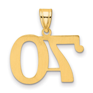 14k Yellow Gold Polished Number 70 Pendant