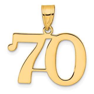 14k Yellow Gold Polished Number 70 Pendant