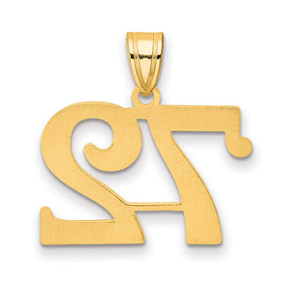 14k Yellow Gold Polished Number 72 Pendant