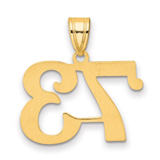 14k Yellow Gold Polished Number 73 Pendant