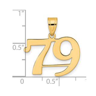 14k Yellow Gold Polished Number 79 Pendant